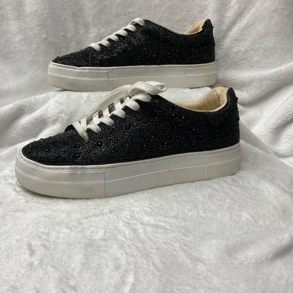 Betsey Johnson Black Sequin Athletic Shoes